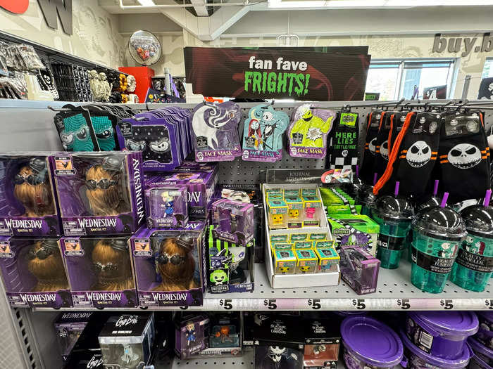 Another Tim Burton property, "Wednesday," also had a presence at Five Below.