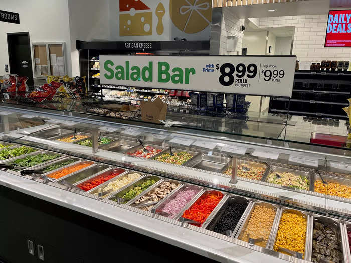 There were also some prepared foods, such as this salad bar.