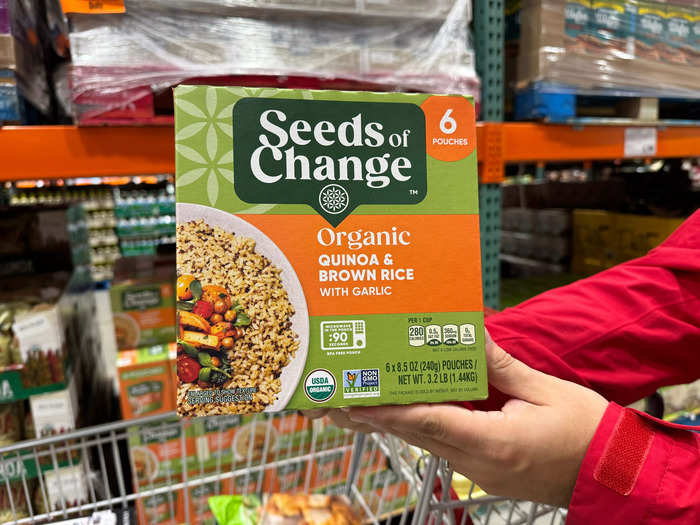 The Seeds of Change organic quinoa and brown rice is a delicious item to pair with meat.