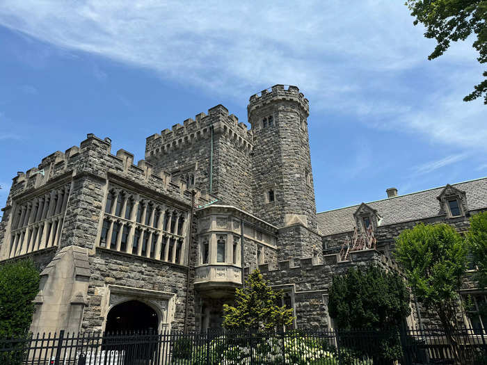 The second is Hempstead House, a Tudor-style mansion completed in 1912. Daniel and Florence Guggenheim bought the property five years later.