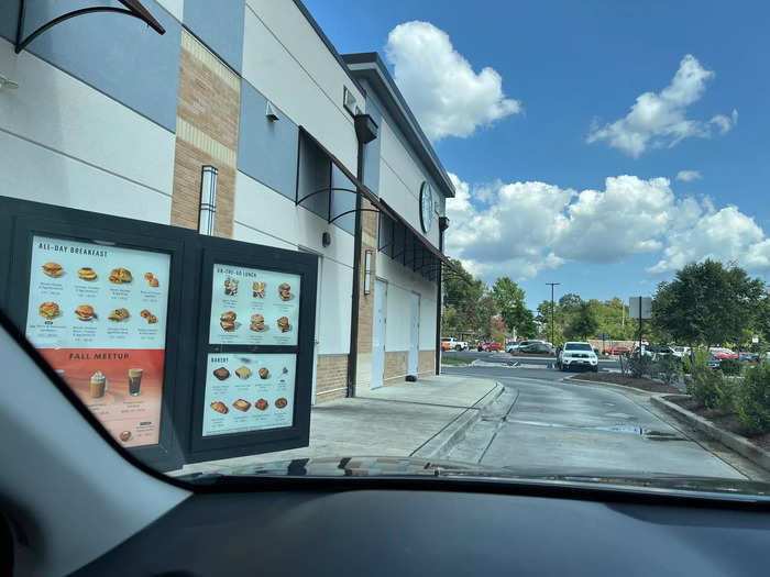 This time, I pulled into the drive-thru to order one frappuccino ...