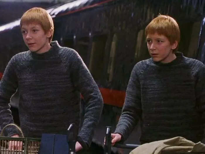 Fred and George Weasley were played by real-life twins James and Oliver Phelps, respectively.