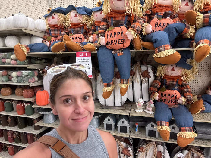 Hobby Lobby had a lot of pumpkins, scarecrows, and plaid.