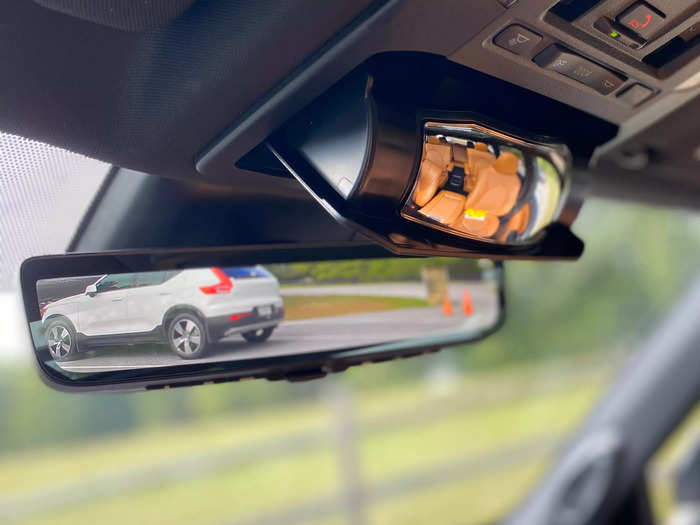 The Platinum trim Highlander is equipped with a digital rearview mirror, which is handy when visibility out of the rear windshield is obscured. 