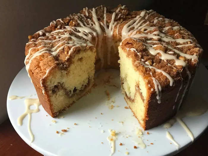 The sour-cream coffee cake is a good breakfast or dessert. 