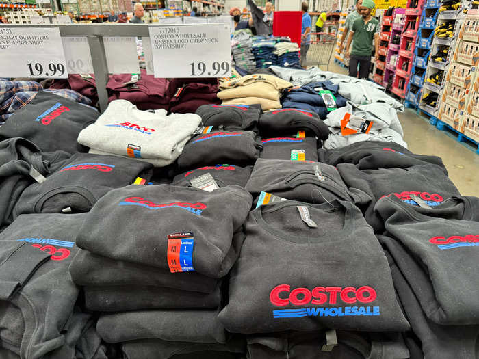 I was immediately drawn to the Costco merch. I ended up purchasing a sweatshirt for $19.99.