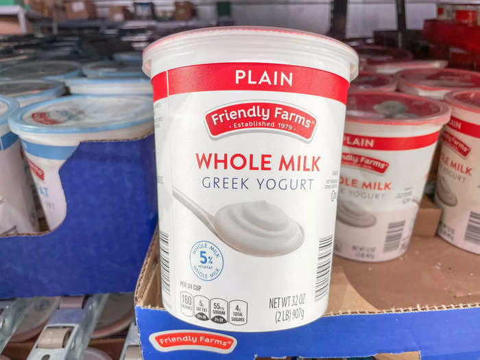 The Friendly Farms whole-milk plain Greek yogurt is another breakfast staple.