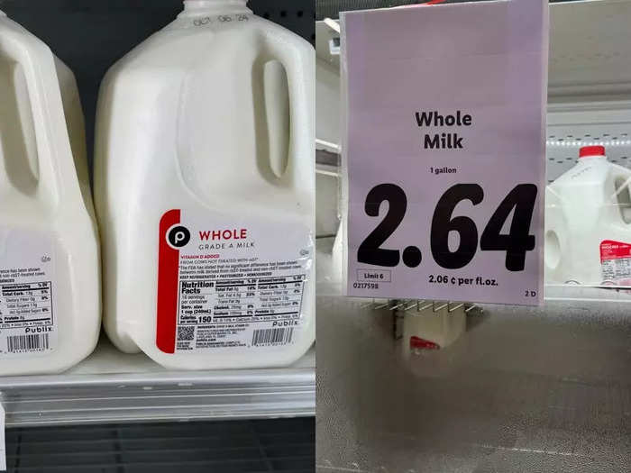 Whole milk was cheaper at Lidl, too. 