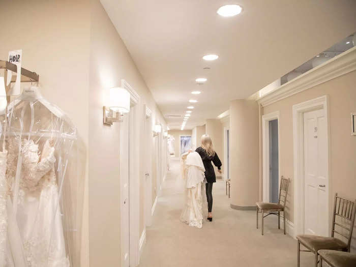 I was led to the hallway full of dressing rooms, which looked familiar to me as a "Say Yes to the Dress" viewer.