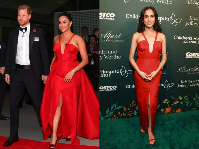 Meghan altered a Carolina Herrera dress from 2021 for a 2024 appearance.