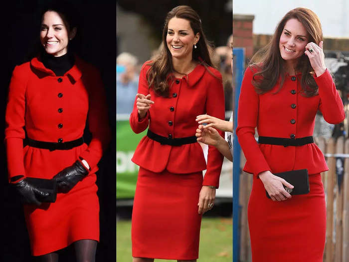 Kate has worn a Luisa Spagnoli skirt suit again and again.