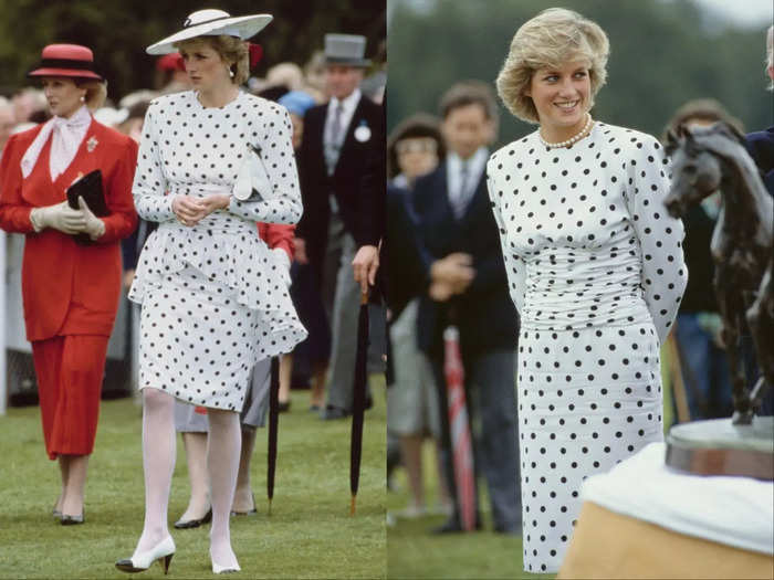 Princess Diana debuted this Victor Edelstein polka-dot dress in 1986 and then wore it again in 1987.