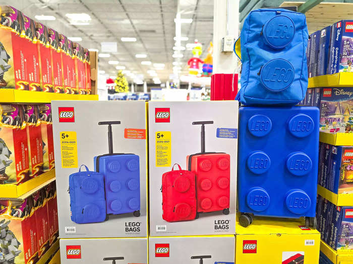 The Lego luggage set comes with a carry-on and a backpack.