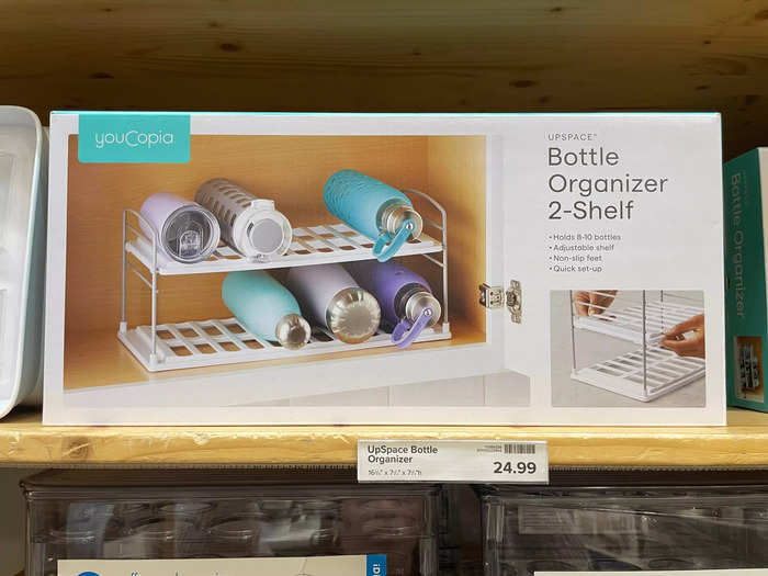 This water bottle organizer also deserves a spot in my cabinets.