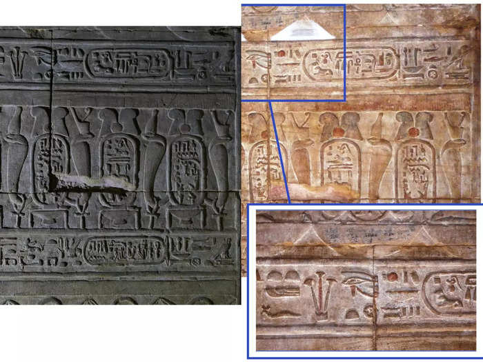 A before-and-after photo offers a glimpse at how different the temple looked 2,000 years ago.