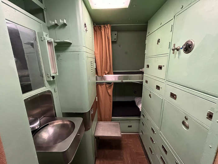 Officers on the USS Growler lived in staterooms that held two to three people.