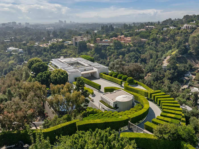 The 6-acre property has 180-degree views of the Los Angeles skyline.