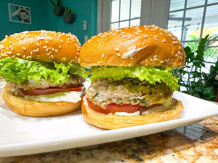 The burgers looked beautiful, and one condiment was surprisingly good.