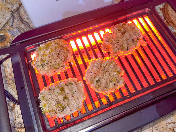 Grilling these chicken burgers was not an easy task.