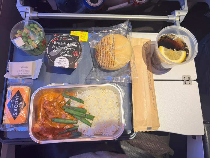 I actually preferred the chicken tikka masala curry I had in economy.