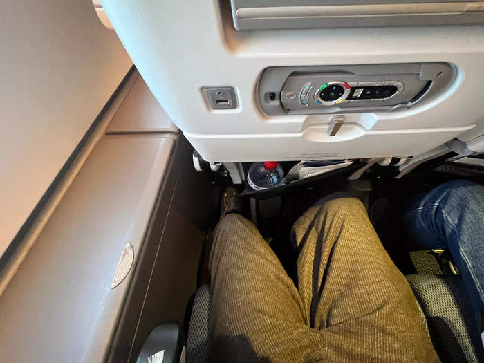 There was plenty of legroom, with space underneath the armrest of the front seat.