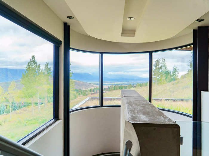 The top floor of the home has 360-degree views of the surrounding mountains. 