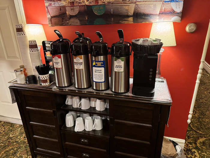 There was also a fully stocked coffee station with different brews.