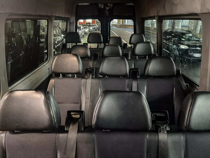 Inside, the van felt slightly spacious, with four rows of three seats and four at the back.