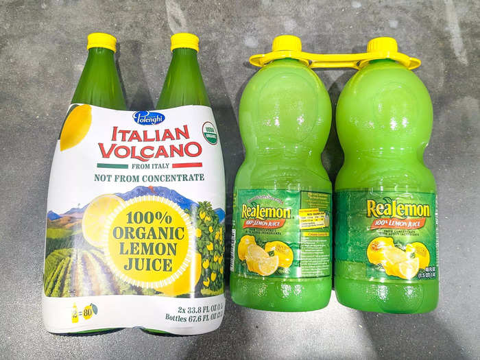 Bottled lemon juice is my finishing touch for many drinks and meals.