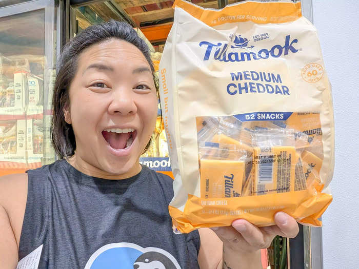 The Tillamook medium-cheddar snacking cheese is the perfect light bite. 