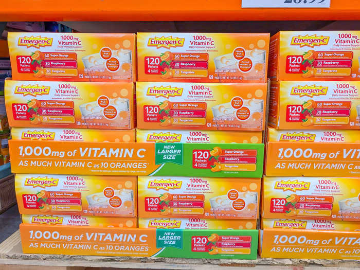 Emergen-C vitamin C daily immune-support packets come in handy when I travel.