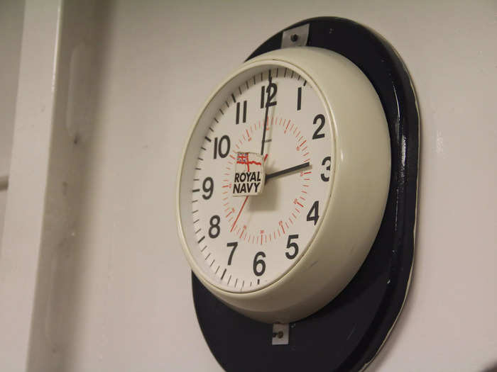 All of the clocks on the Royal Yacht Britannia are stopped at 3:01 p.m.