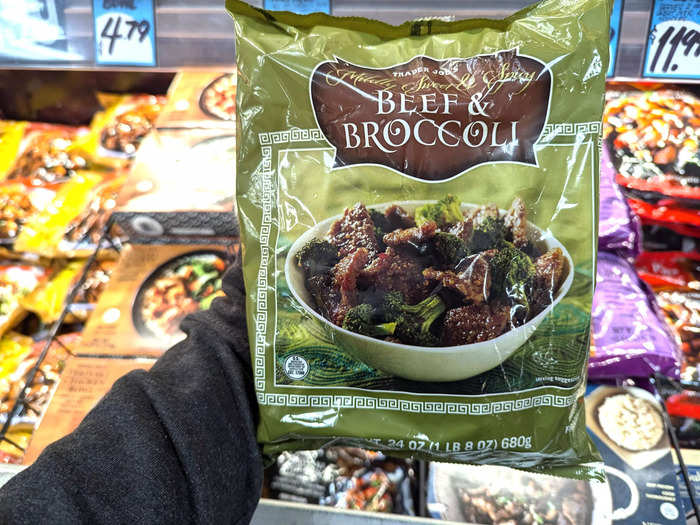 The beef-and-broccoli meal from Trader Joe