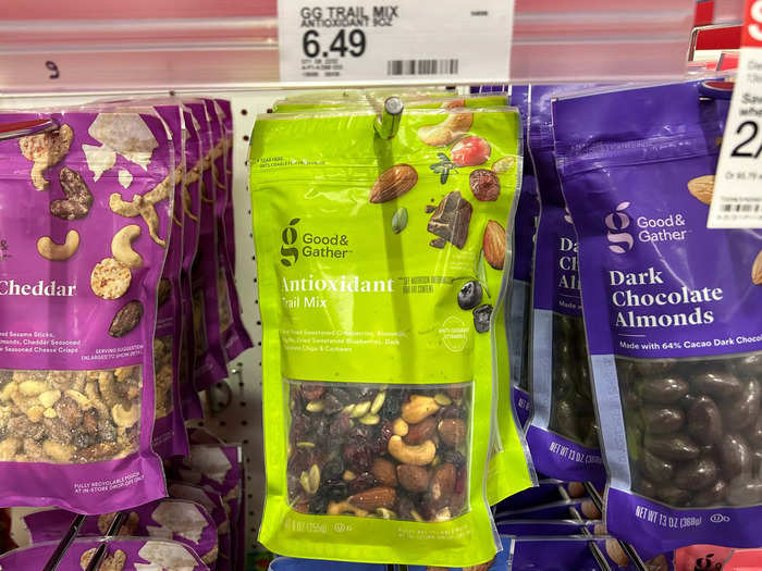 The trail mix was cheaper at Target, but the contents were different. 