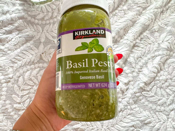 I never pass up the Kirkland Signature imported basil pesto.