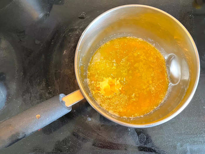 Clarifying butter was super easy, although it took longer than I anticipated.