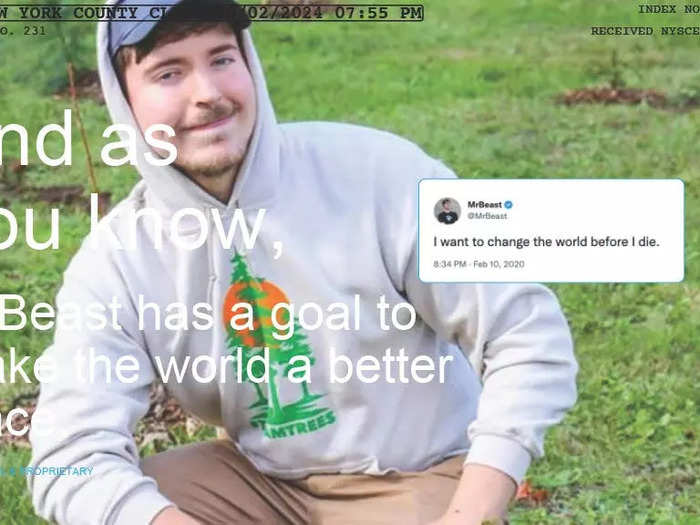 At the end of the appendix, MrBeast again reiterated his philanthropic mission. 