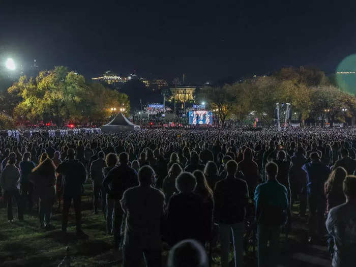 A week before the election, a crowd of 75,000 people watched Harris speak from the Ellipse in what her campaign called her "closing argument."