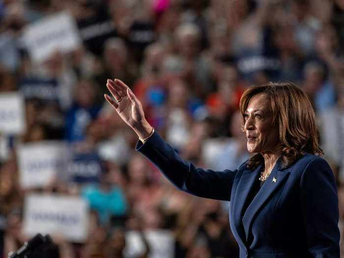 Harris held her first campaign rally and coined the now-famous slogan "We