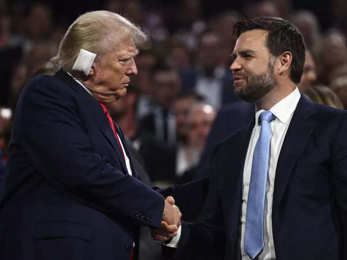 With a bandage on his ear, Trump debuted his running mate, Ohio Sen. JD Vance, at the Republican National Convention.