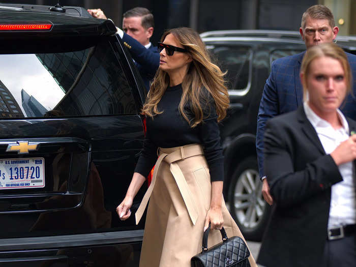 When photographed entering Trump Tower in June 2023, she wore a more casual look.