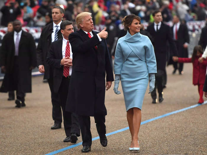 Melania nodded to Jackie Kennedy with her outfit for Trump