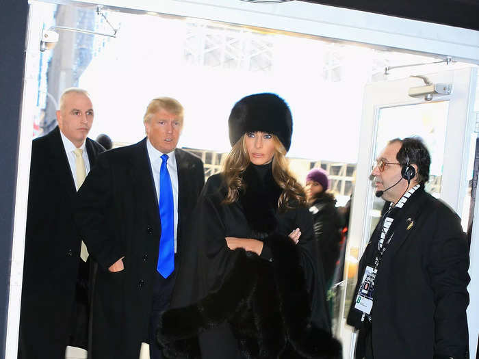 In February 2007, Melania showed off a chicer side of her style at a Fashion Week event.