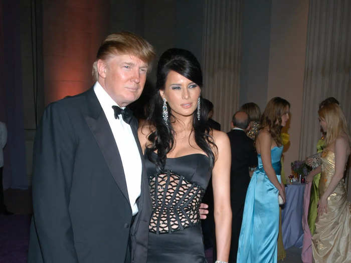 The night she got engaged, Melania wore a semi-sheer dress to the Met Gala.