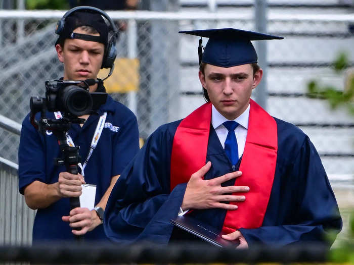 Barron graduated from high school in May and started attending New York University in September.