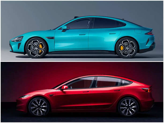 The Tesla and Xiaomi have similar looks. 