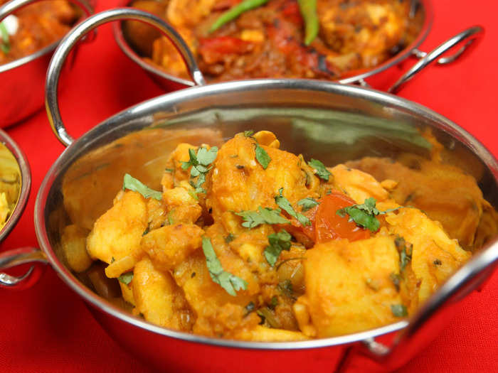 Curry potatoes are a filling side dish from Uganda.