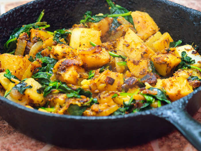 Saag Aloo is a North Indian curry dish.