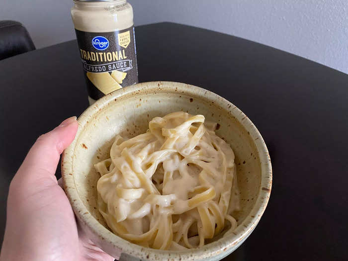 The Kroger-brand Alfredo had virtually no flavor to it.