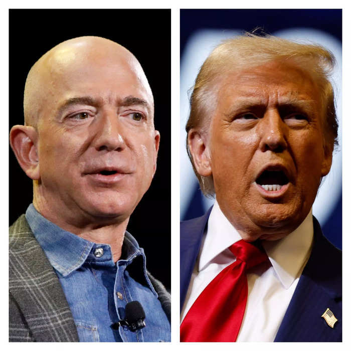 The history of Jeff Bezos and Donald Trump's relationship